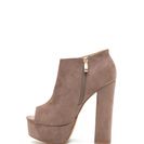 Incaltaminte Femei CheapChic In The City Chunky Peep-toe Booties Taupe