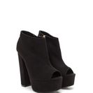 Incaltaminte Femei CheapChic In The City Chunky Peep-toe Booties Black