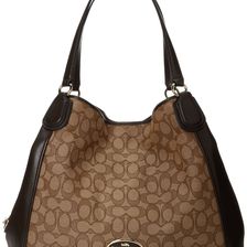 COACH Signature Edie Shoulder Bag Light/Khaki/Brown