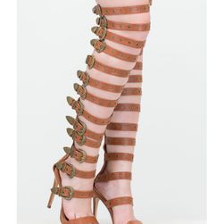 Incaltaminte Femei CheapChic Out West Strappy Buckled Gladiator Heels Cognac