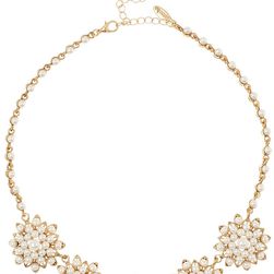 Natasha Accessories Fancy Flower Synthetic Pearl Necklace ANTIQUE GOLD-PEARL