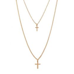 Bijuterii Femei Forever21 Cross Pendant Layered Necklace Gold