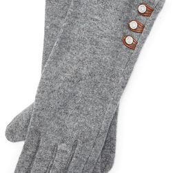 Ralph Lauren Buttoned Touch Screen Gloves Grey Heather