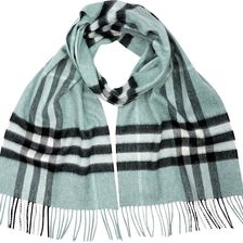 Burberry Classic Cashmere Scarf in Check - Dusty Mint N/A