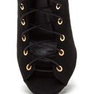 Incaltaminte Femei CheapChic Step Out Faux Suede Lace-up Chunky Heels Black