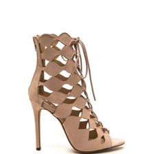 Incaltaminte Femei CheapChic Chic Exposure Caged Cut-out Heels Nude