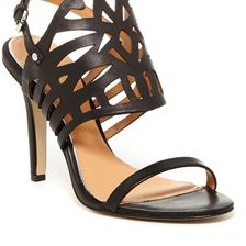 Badgley Mischka Murray Laser- Cut Heel Sandal Black