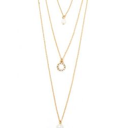 Bijuterii Femei Forever21 Faux Pearl Layered Necklace Goldclear