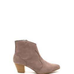 Incaltaminte Femei CheapChic Yeehaw Pointy Faux Suede Booties Taupe