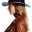 Accesorii Femei David Young Two-Tone Faux Leather Band Panama Hat NAVY