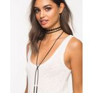 Bijuterii Femei CheapChic Ruffle Leatherette Choker Set Black