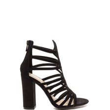 Incaltaminte Femei CheapChic Girl\'s Best Friend Caged Chunky Heels Black