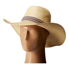 Accesorii Femei Vince Camuto Stripe Grosgrain Wide Brim Floppy Hat Tan