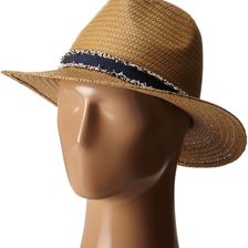 Vince Camuto Frayed Band Panama Hat Tan