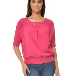 Bluza femei, fuchsia, cu maneca 3/4, Eranthe