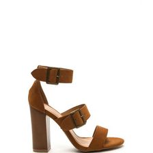 Incaltaminte Femei CheapChic Chic Outcome Strappy Faux Suede Heels Chestnut