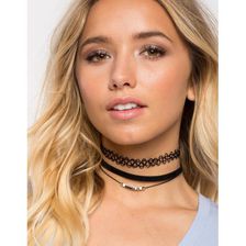 Bijuterii Femei CheapChic Dark Magic 2pc Layer Choker Set Black