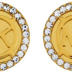 Michael Kors Monogram Pave Logo Gold Tone Earrings MKJ2941710 N/A