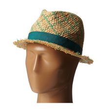 BCBGMAXAZRIA Checked Fedora Hat Malachite