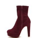 Incaltaminte Femei CheapChic Sleek Outlook Chunky Platform Booties Burgundy