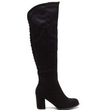 Incaltaminte Femei CheapChic Style Asset Lace-back Thigh-high Boots Black