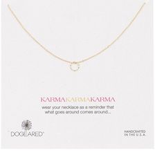 Dogeared 14K Gold Plated Sterling Silver Karma Twist Ring Necklace GOLD