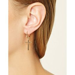 Bijuterii Femei Forever21 Cross Mini Hoops Gold