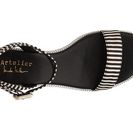 Incaltaminte Femei Nicole Miller Artelier Kenton Stripe Wedge Sandal BlackWhite