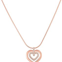 Swarovski Circle Heart Pendant - Rose Gold N/A