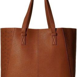 Gabriella Rocha Langley Perforated Reversible Tote with Attached Coin Purse Cognac/Pink Floral