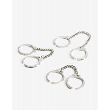 Bijuterii Femei CheapChic Love Link 3pc Ring Set Met Slvr