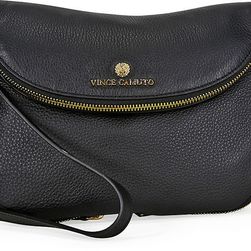 Vince Camuto Rizo Rounded Leather Crossbody Bag - Black N/A