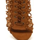 Incaltaminte Femei CheapChic Knot Again Chunky Caged Lace-up Heels Cognac