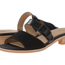 Trotters Billie Black/Natural Maple Veg Leather/Linen