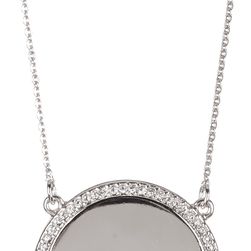 Vince Camuto Pave Circle Pendant Necklace LT RHODIUM-CRYSTAL