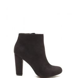 Incaltaminte Femei CheapChic Major Muse Chunky Faux Suede Booties Black