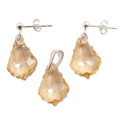 Set argint galben 925, cu Swarovski Elements, Baroque, 16mm