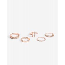Bijuterii Femei CheapChic Double Bar Ring Set Rose Gold