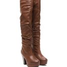 Incaltaminte Femei CheapChic No Slouch Faux Leather Platform Boots Chestnut