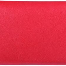 Moschino Leather Wallet Credit Card Bifold Logo Detail Red