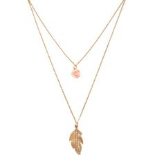 Bijuterii Femei Forever21 Rose Pendant Layered Necklace Peachgold