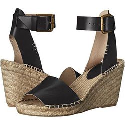 Incaltaminte Femei Soludos Open Toe Wedge Leather Black