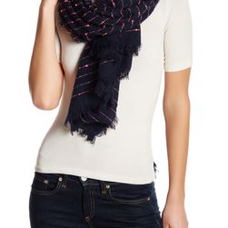 Accesorii Femei 14th Union Small Striped Dot Scarf NAVY-HOT PINK