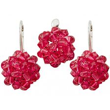 Set Argint 925 cu Swarovski Elements, Indian Pink, 16 mm