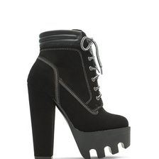 Incaltaminte Femei CheapChic Tread Ruggedly Chunky Lug Booties Black