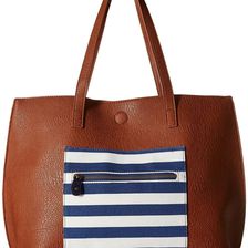 Gabriella Rocha Easten Stripe Tote with Attached Coin Purse Cognac/Navy