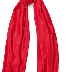 Ralph Lauren RL Silk-Wool Scarf Red