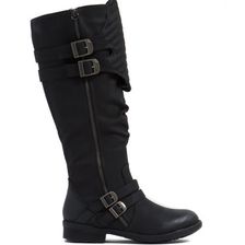 Incaltaminte Femei CheapChic Gimme A Moment Faux Nubuck Boots Black