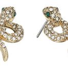 Bijuterii Femei Betsey Johnson Snake Stud Earrings and Stretch Ring Set Crystal