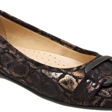 Trotters Sizzle Black Metallic Suede